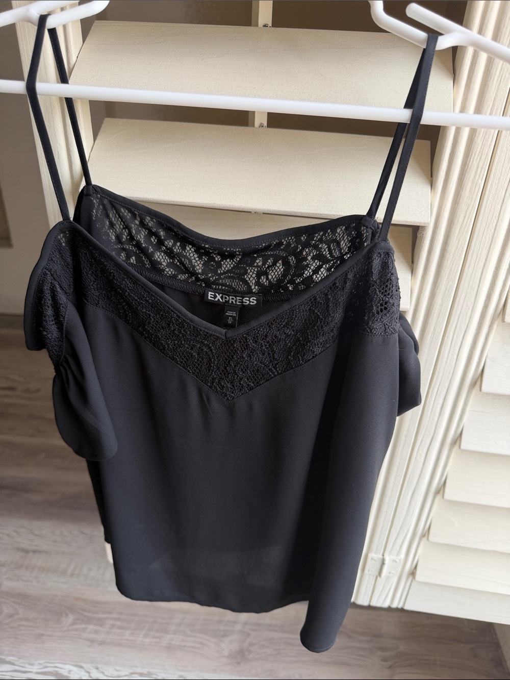 Express Black Lace Cold-Shoulder Camisole